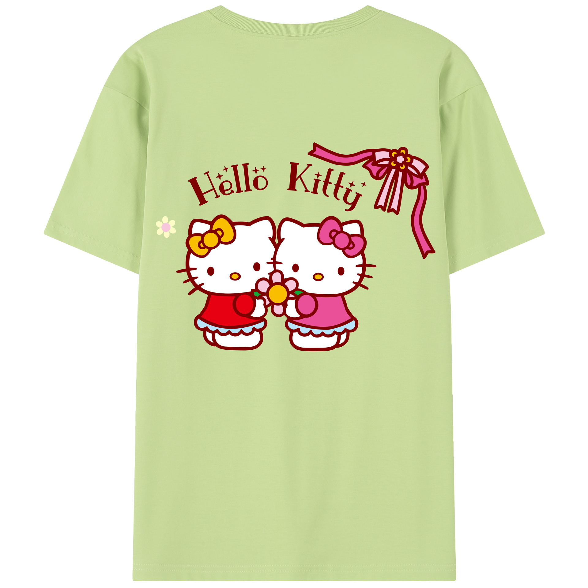 （画像用） Hello Kitty ハローキティ 綿100％半袖Tシャツ（背面プリント）